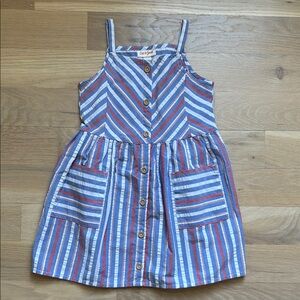 Cat & Jack Toddler Girls’ Striped Button-Front Tank Top Dress - Size 4T